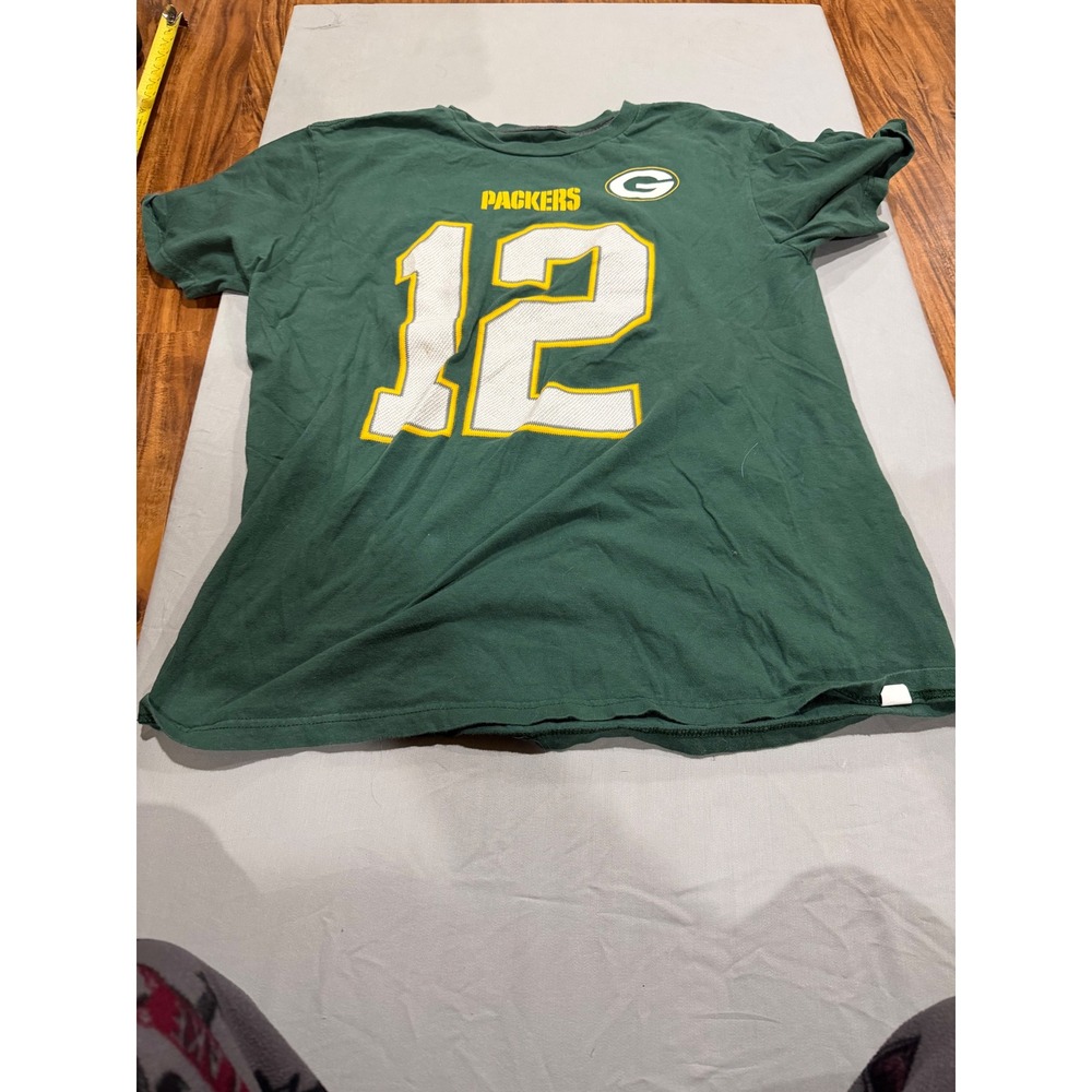 Gorpcore Mens NFL Team Apparel Packers T-Shirt Large Green Aaron Rodgers 12